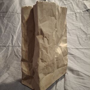 Vintage Ceramic Illusions Trompe L'oeil Ceramic Crumpled Brown Paper Bag Vase